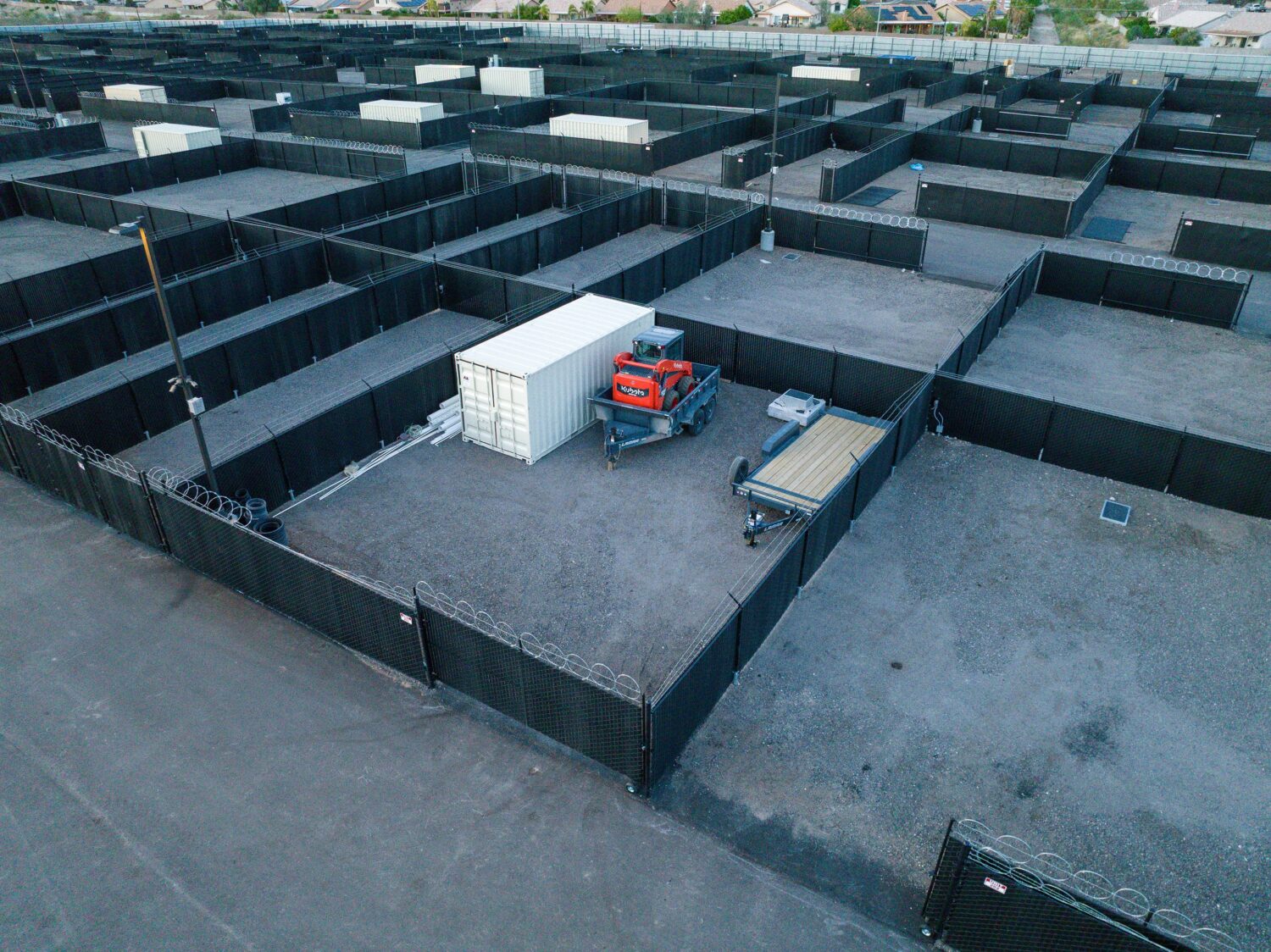 Aerial shot of a storage